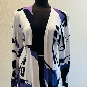 Chico's Abstract Purple and Black Cardigan